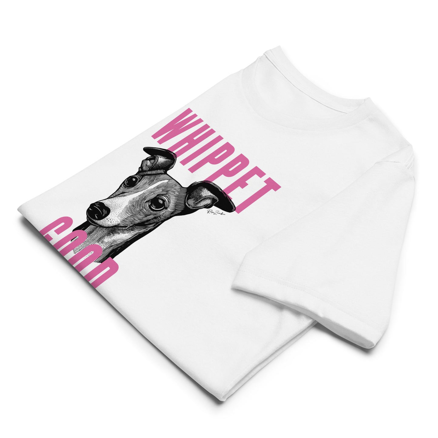 T-shirt blanc à la coupe classique écolo - Imprimé ludique de chien