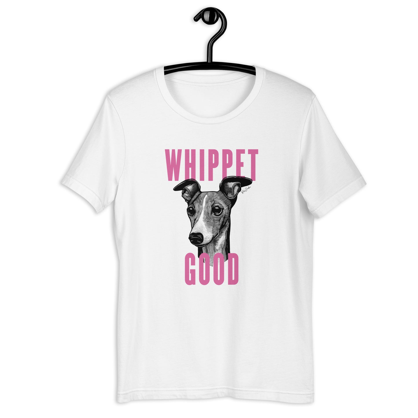 T-shirt blanc à la coupe classique écolo - Imprimé ludique de chien