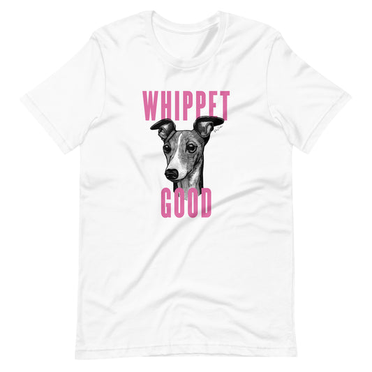 Camiseta blanca ecológica de corte clásico - Estampado de perro juguetón