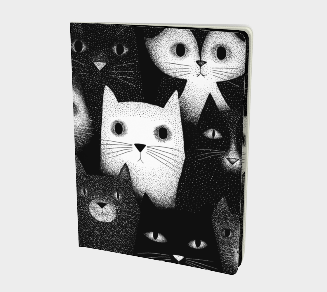 Carnet écoresponsable – Grand – Illustration minimaliste de chats noir et blanc