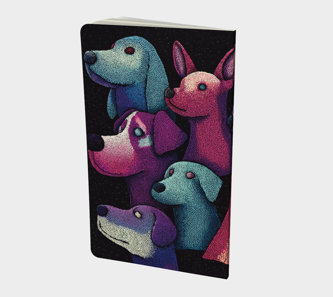 Carnet écoresponsable – Petit – Design chiens colorés