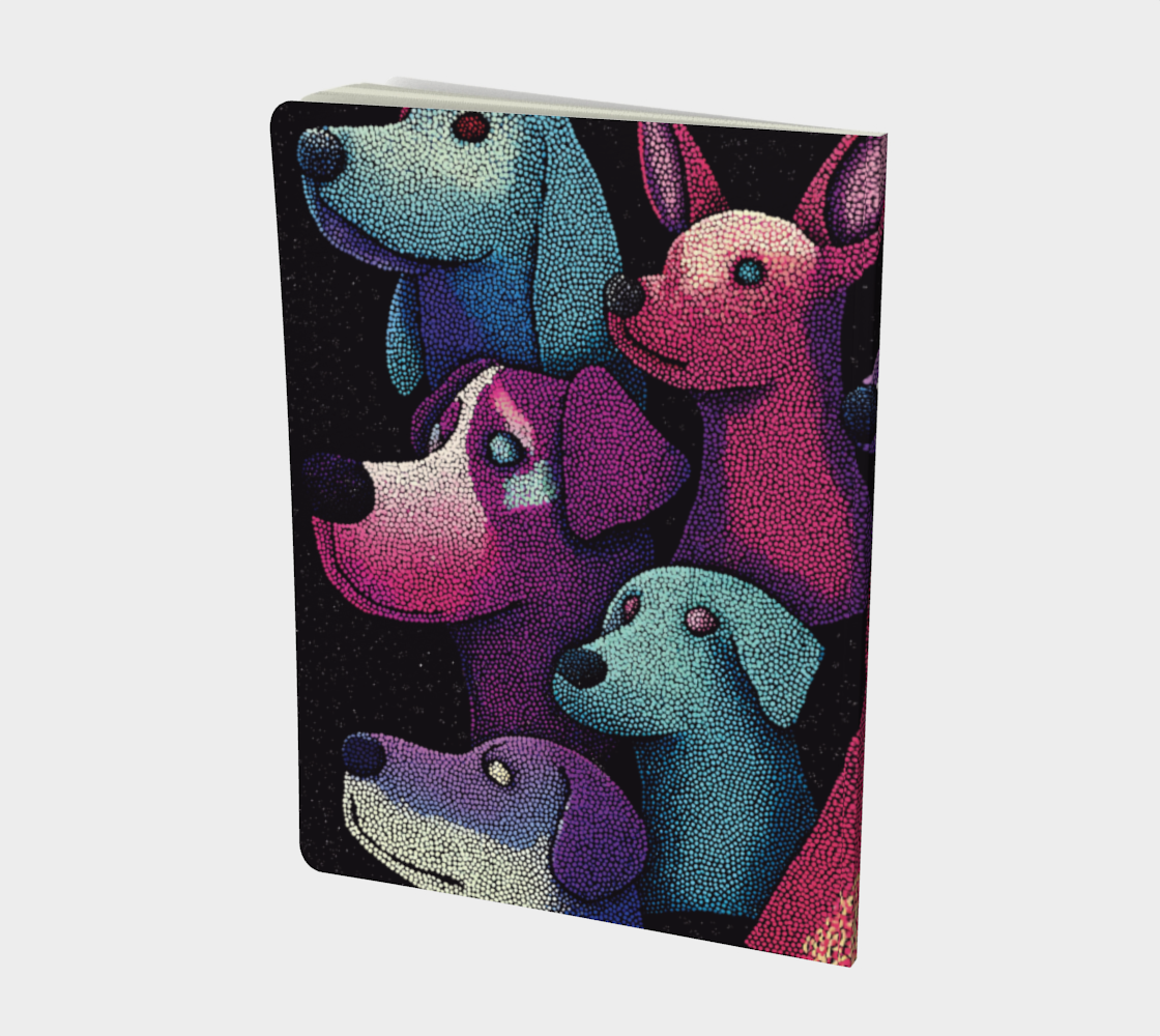 Carnet écoresponsable – Grand – Design chiens colorés