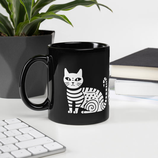 Tasse en céramique Kobe A - Motif de chats - rose zombie