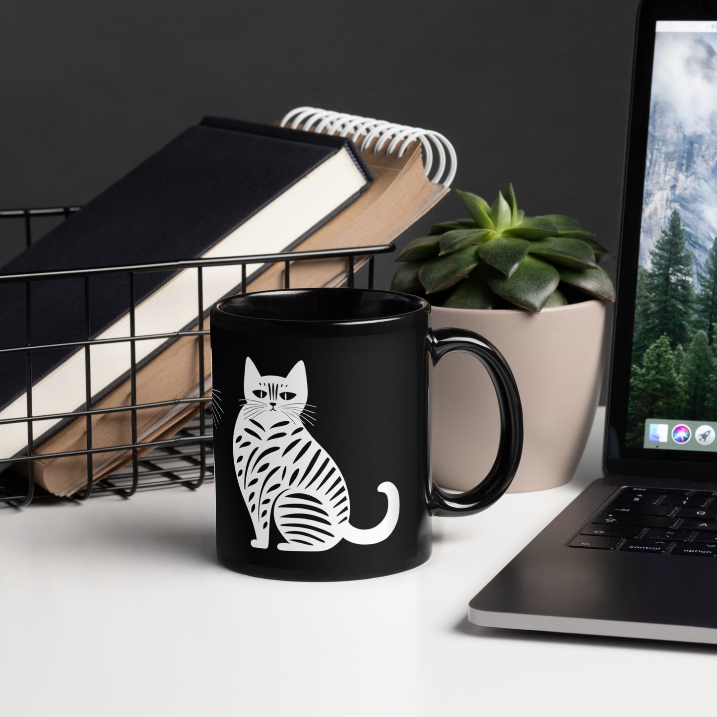Tasse en céramique Kobe B - Motif de chats - rose zombie