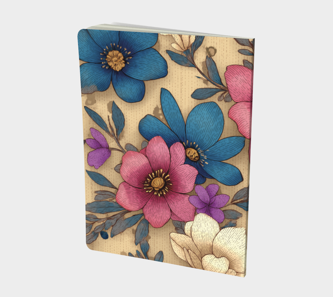 Carnet écoresponsable – Grand – Design floral coloré