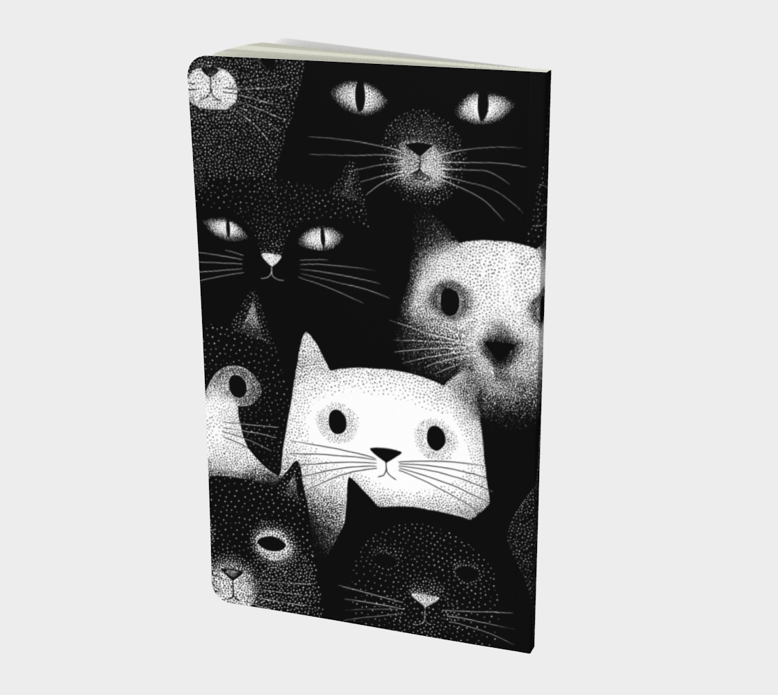 Carnet écoresponsable – Petit – Illustration minimaliste de chats noir et blanc