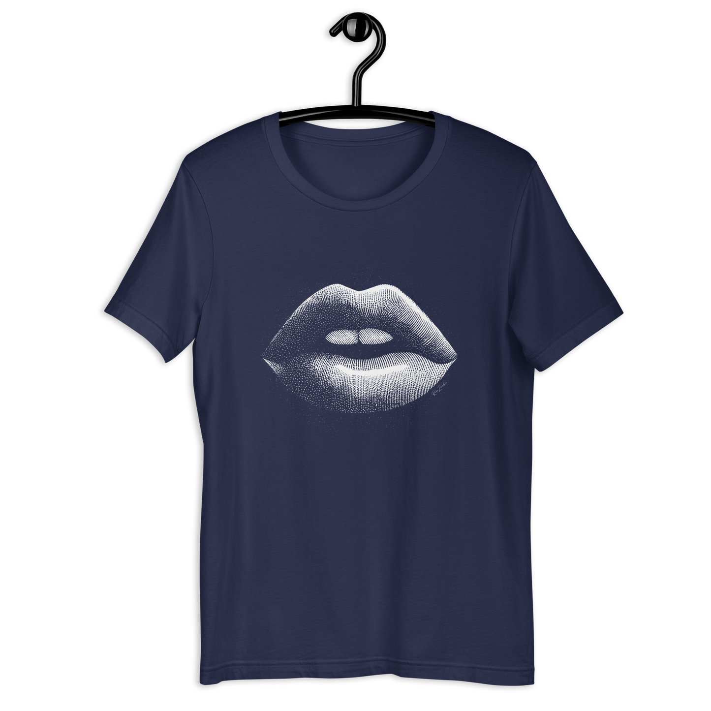 T-shirt écolo en coton recyclé – Motif artistique de lèvres
