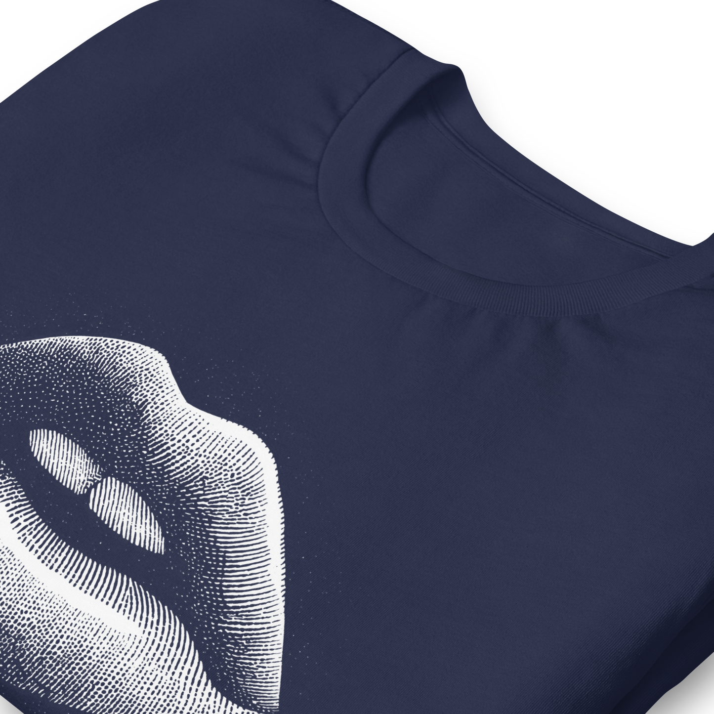 T-shirt écolo en coton recyclé – Motif artistique de lèvres