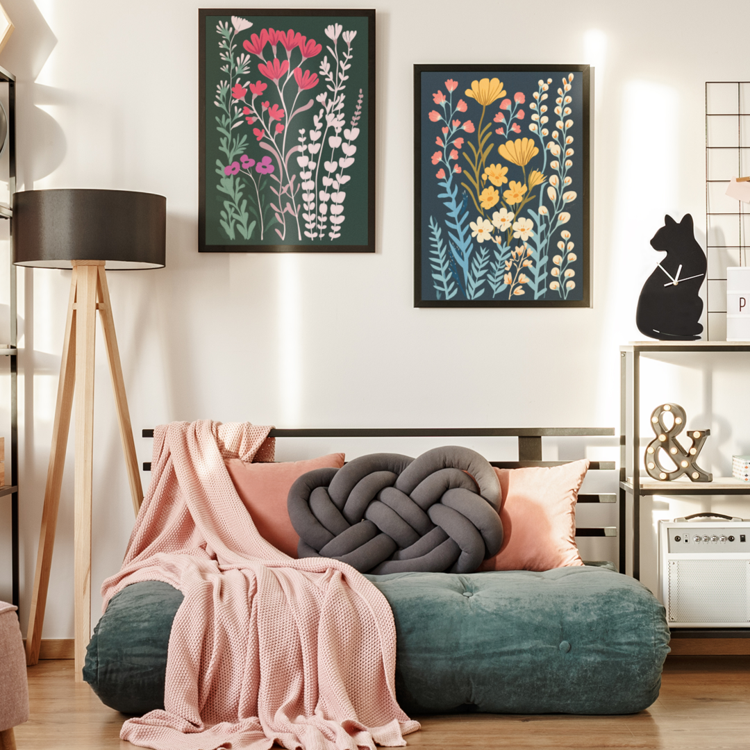 Poster imprimé série Halo - Motif floral - rose zombie