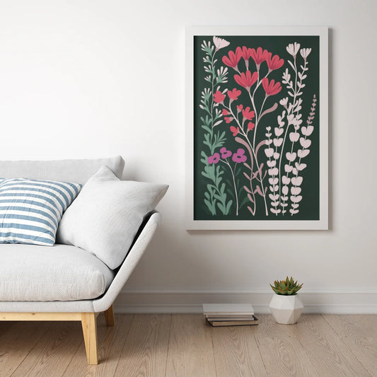 Poster imprimé série Halo - Motif floral - rose zombie