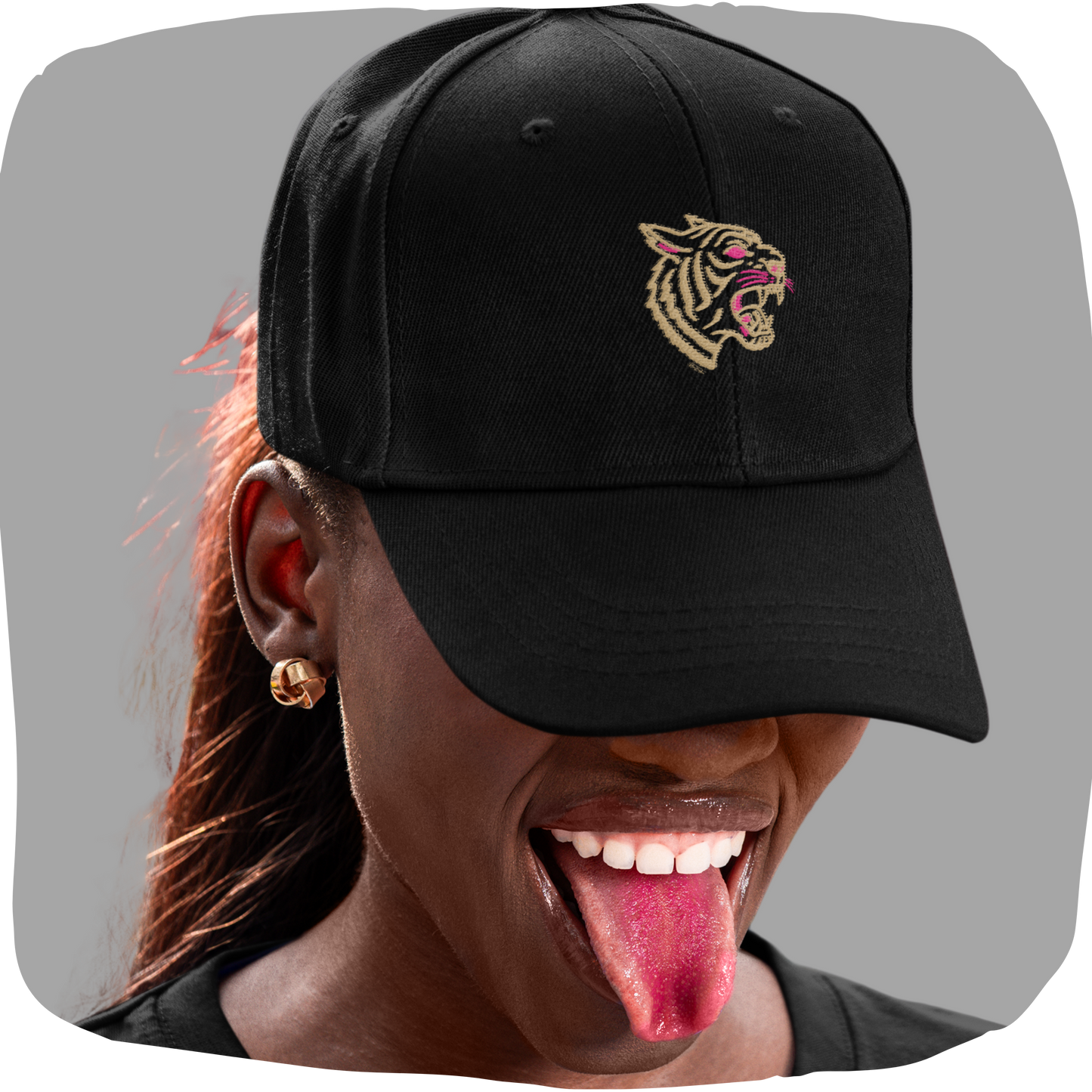 Casquette de baseball en coton bio - Imprimé de tigre brodé