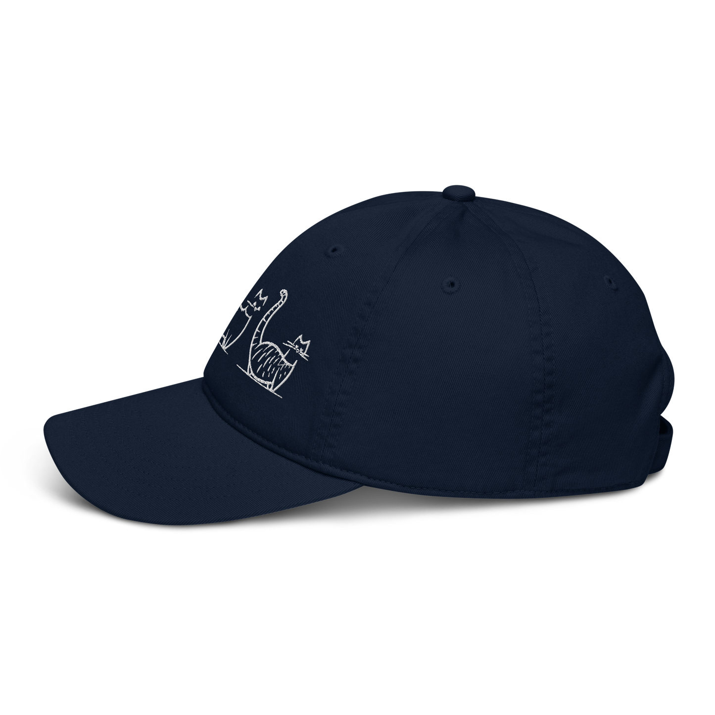 Casquette en coton biologique Kawaii - Motif de chats brodé - rose zombie