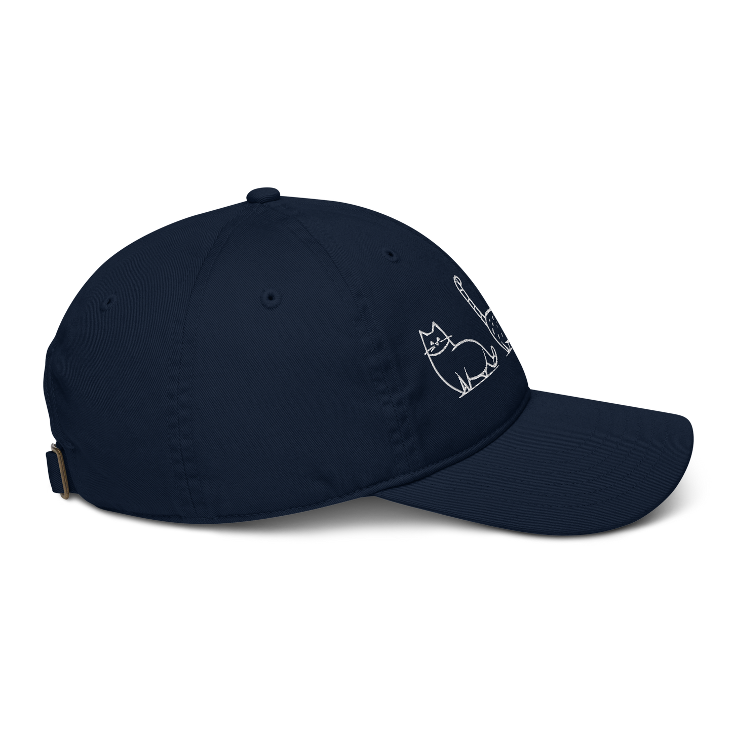 Casquette en coton biologique Kawaii - Motif de chats brodé - rose zombie