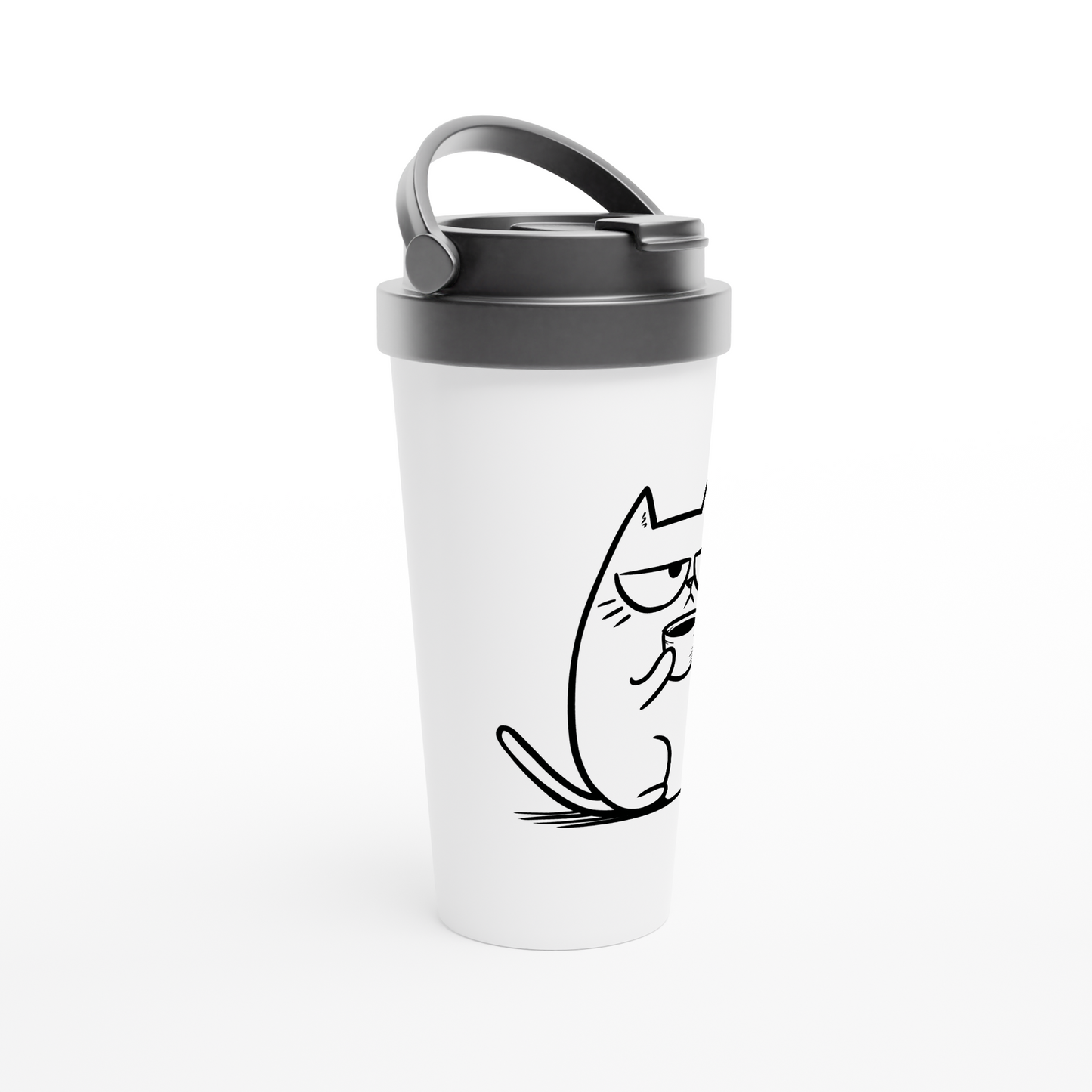 reusable travel coffee cup funny cat design
