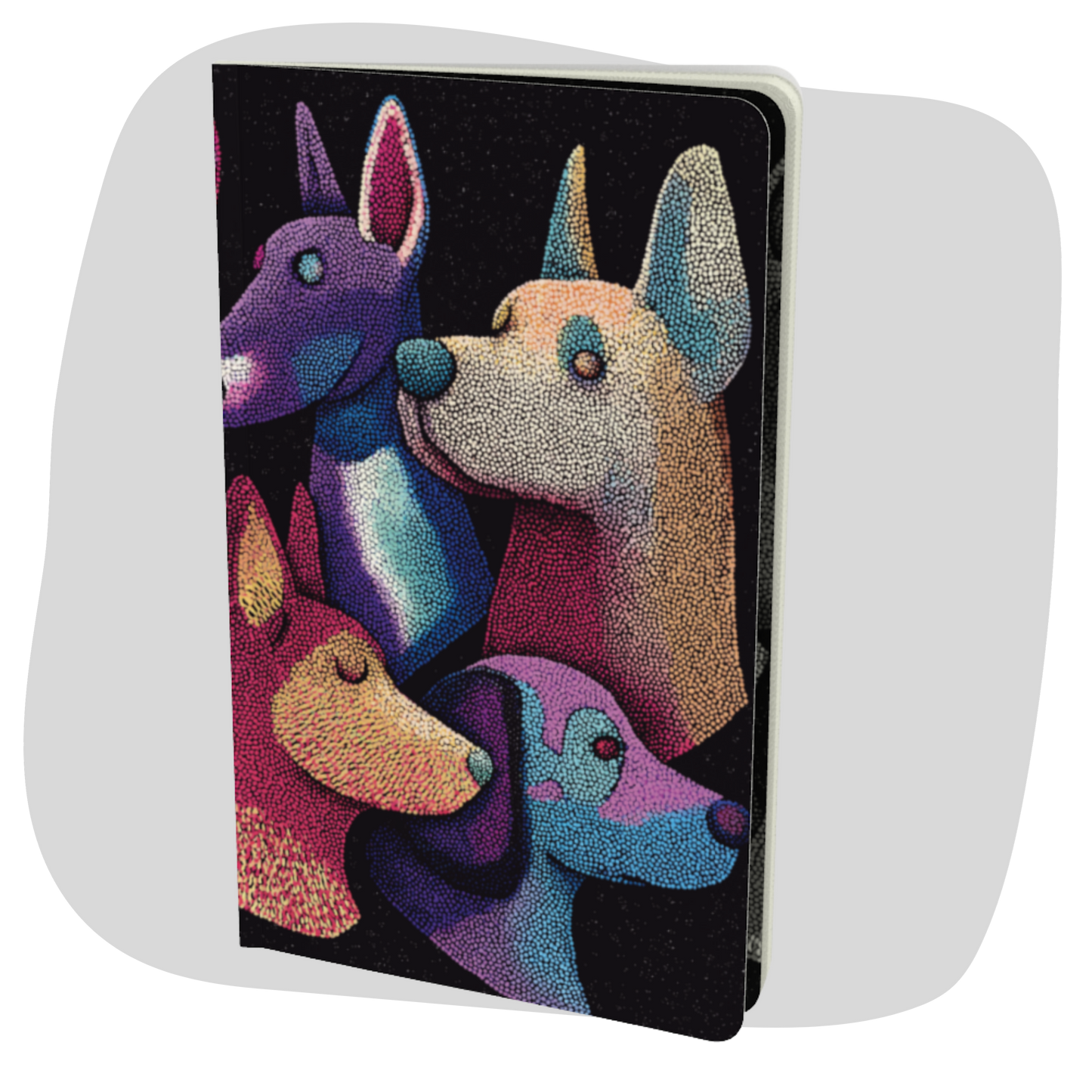 Carnet écoresponsable – Petit – Design chiens colorés