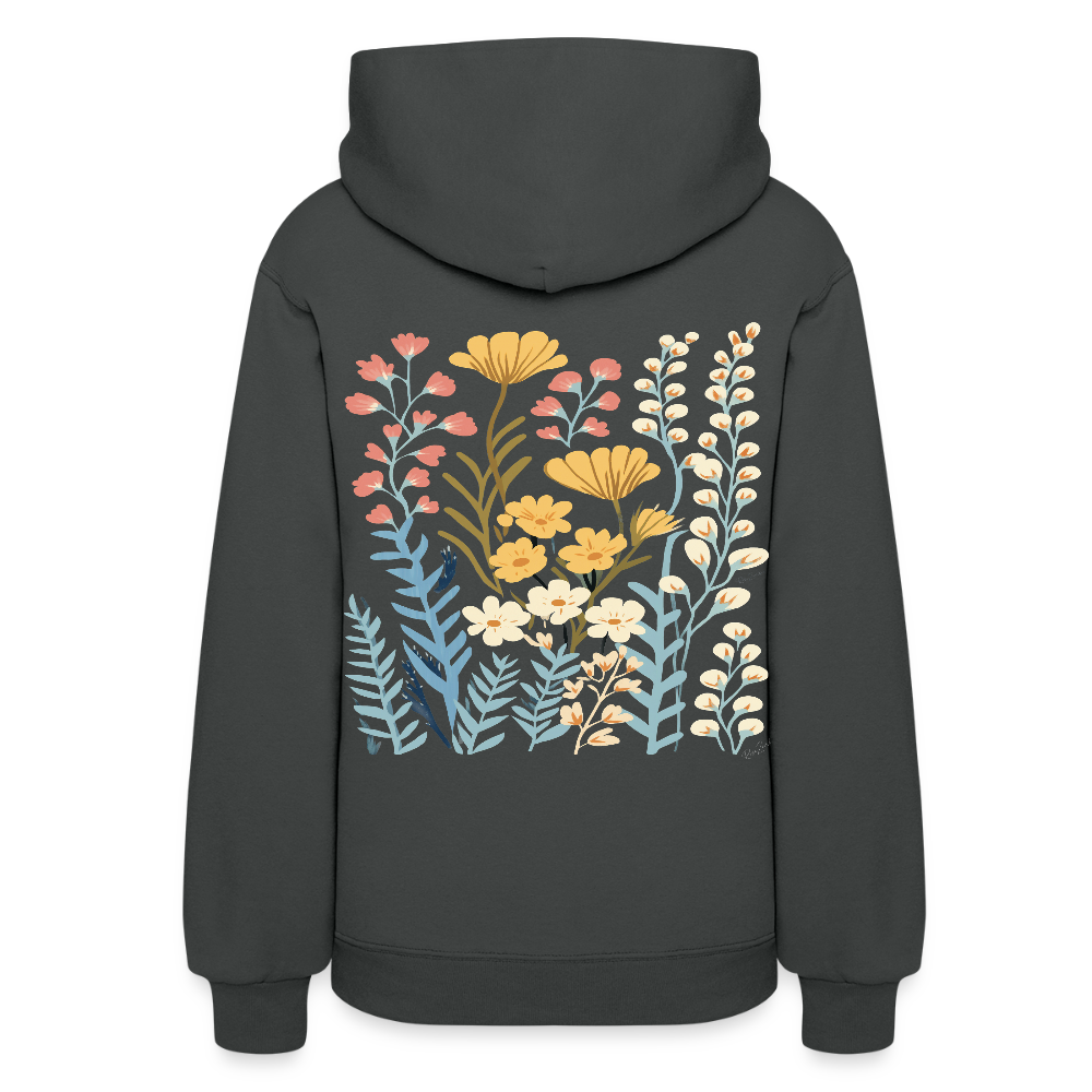 Sweatshirt à capuche en coton durable Halo - Motif floral - rose zombie