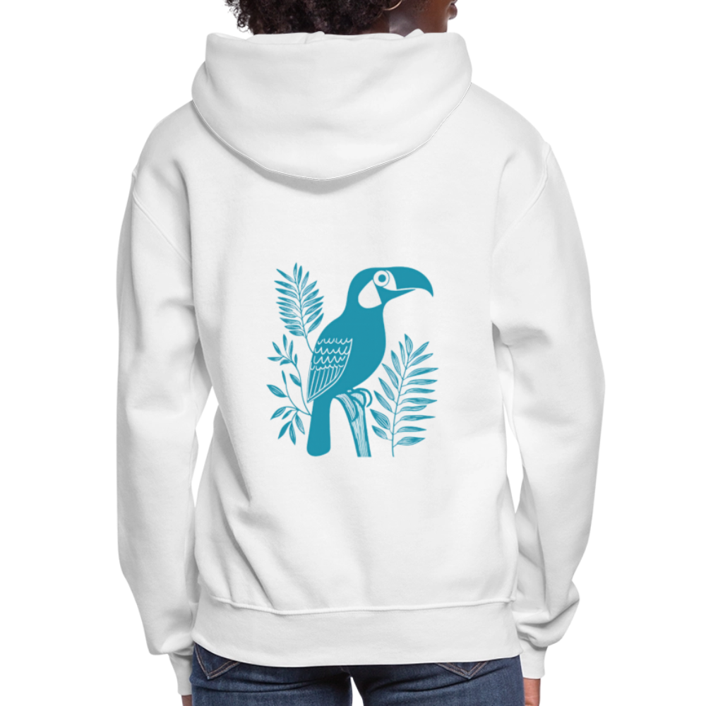 Sweatshirt à capuche en coton durable - Motif de toucan - rose zombie