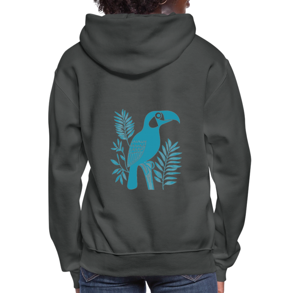 Sweatshirt à capuche en coton durable - Motif de toucan - rose zombie