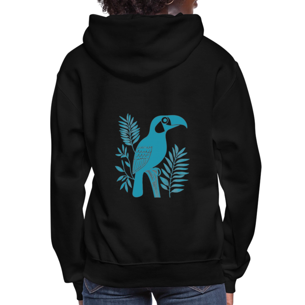 Sweatshirt à capuche en coton durable - Motif de toucan - rose zombie
