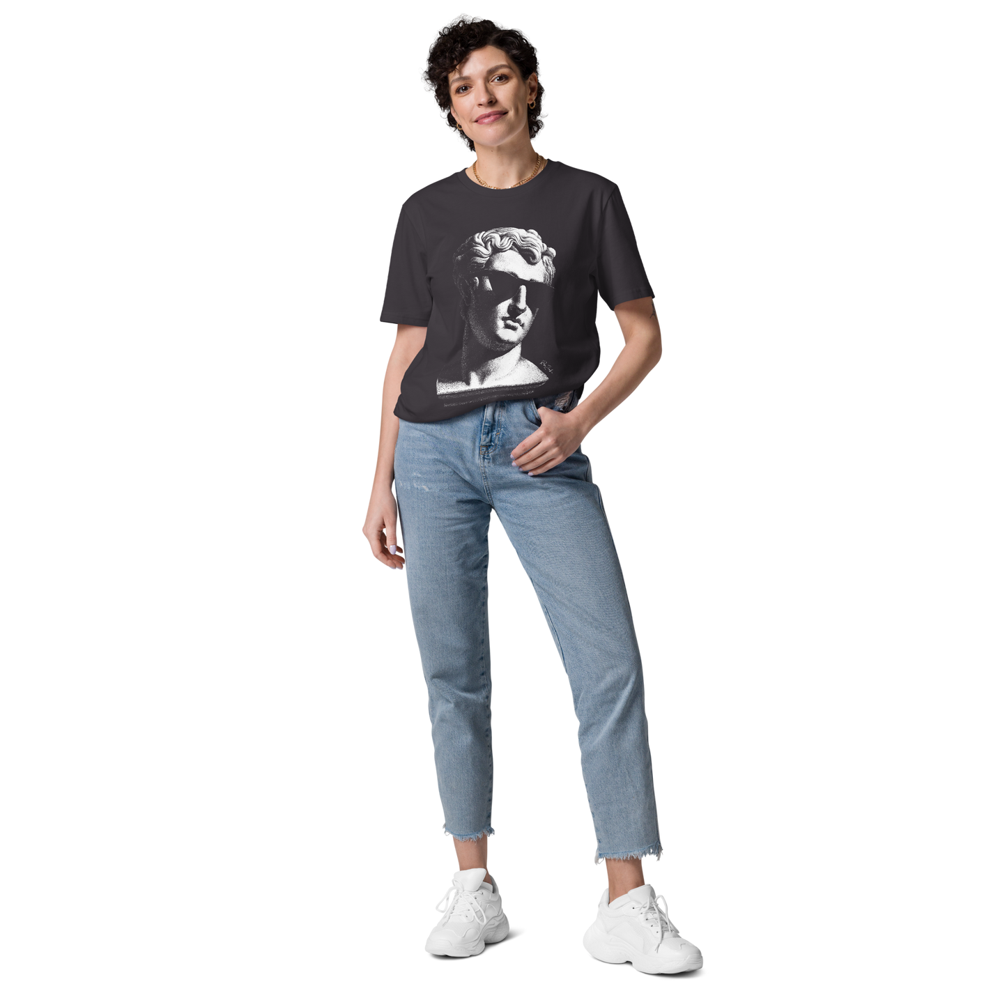 T-shirt en coton bio – Buste d'homme antique avec lunettes