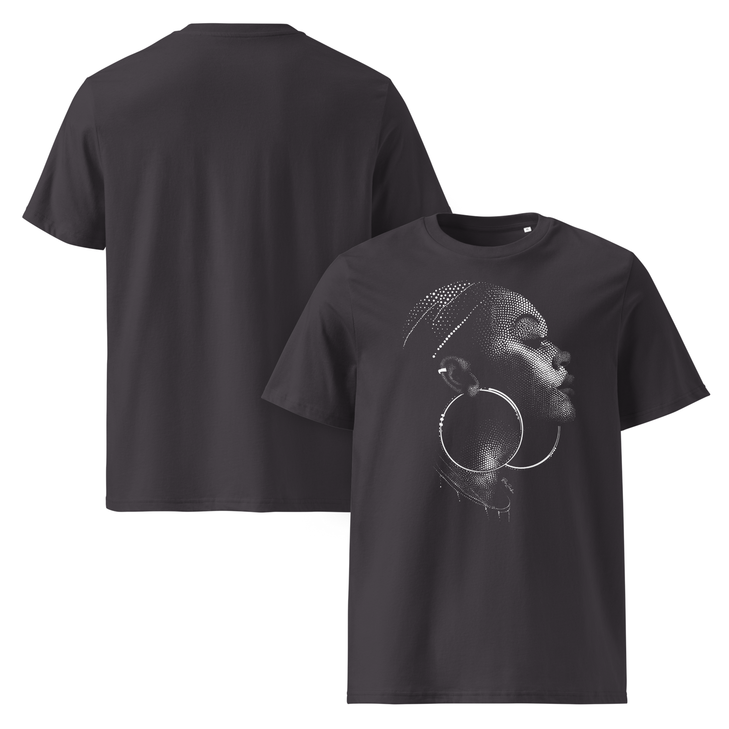T-shirt en coton bio – Portrait artistique de femme créole