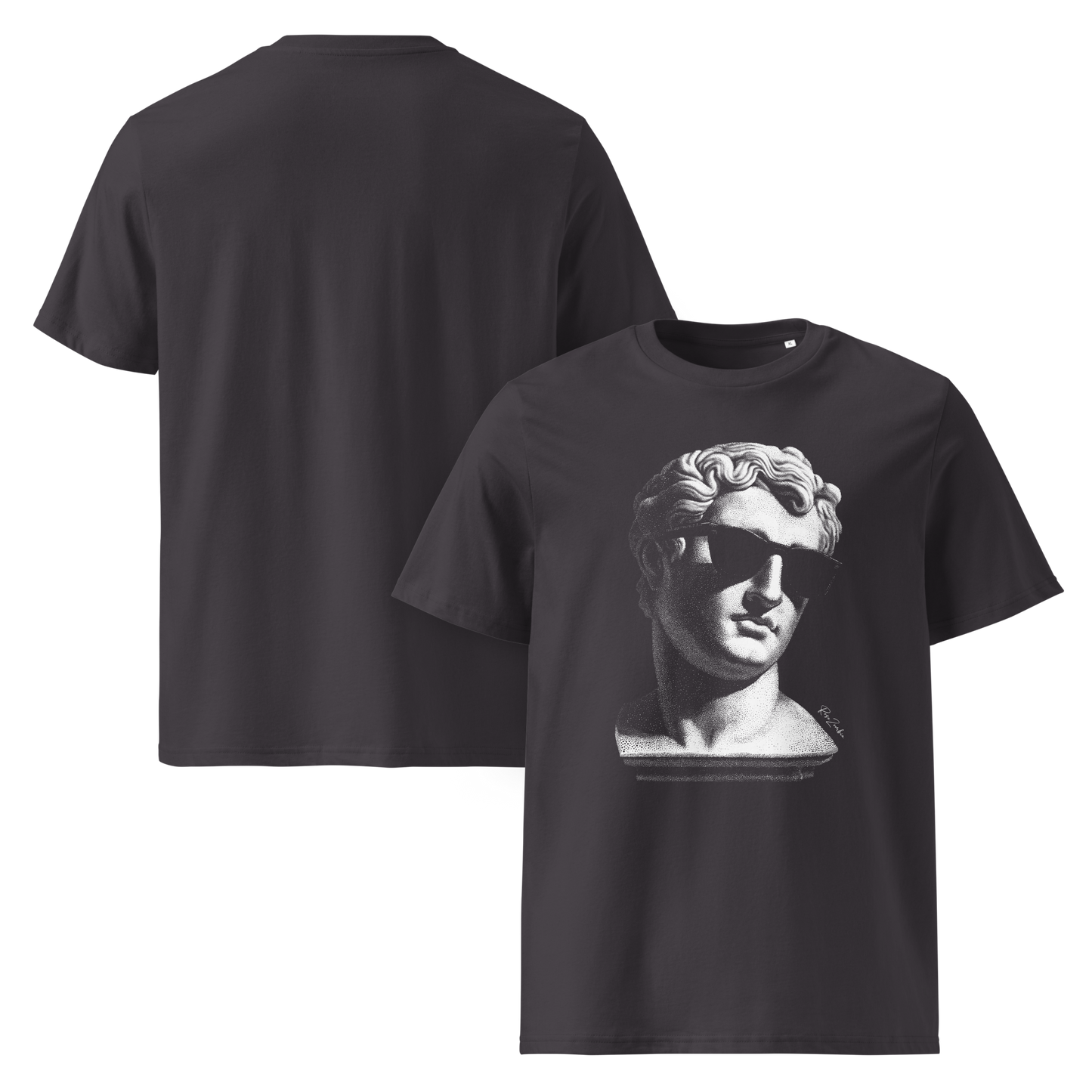 T-shirt en coton bio – Buste d'homme antique avec lunettes