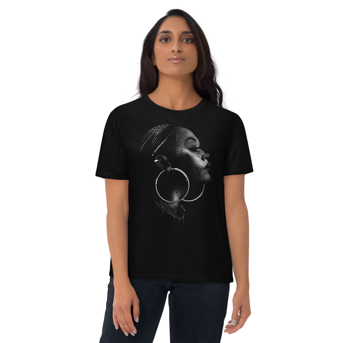 T-shirt en coton bio – Portrait artistique de femme créole