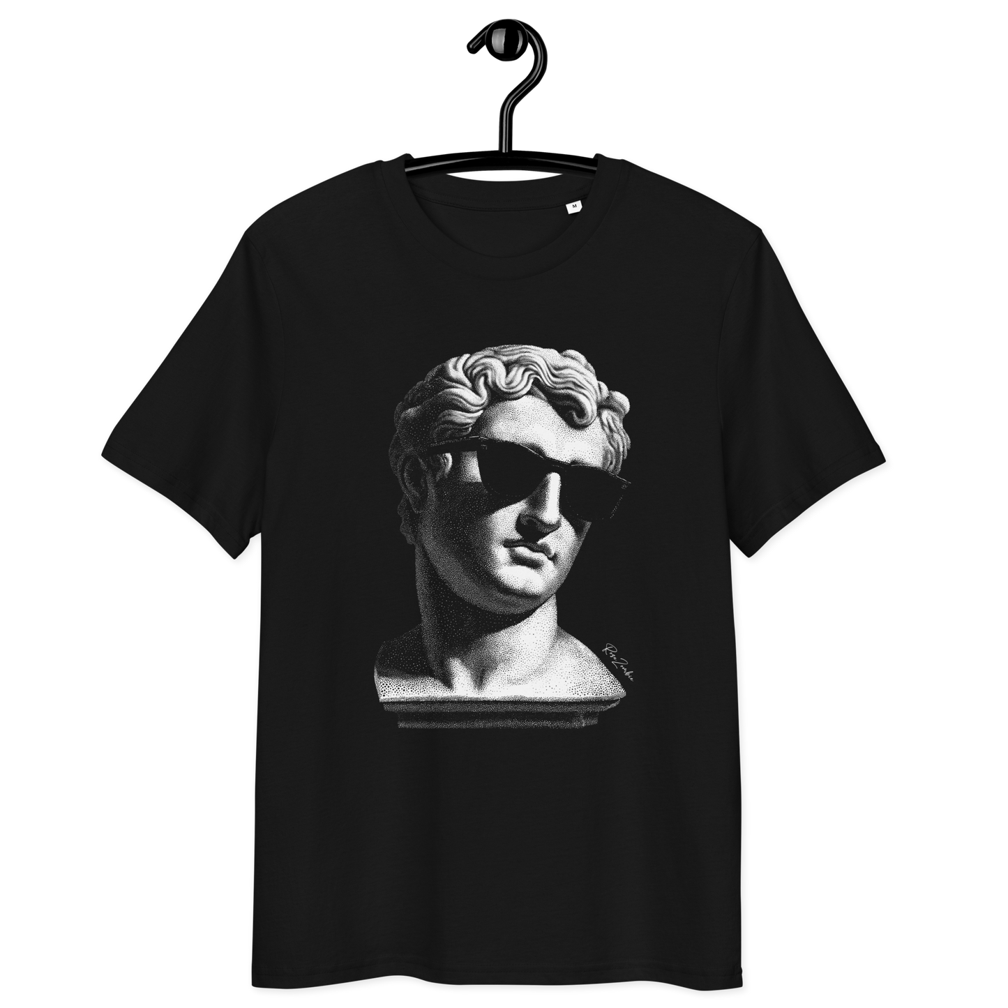 T-shirt en coton bio – Buste d'homme antique avec lunettes