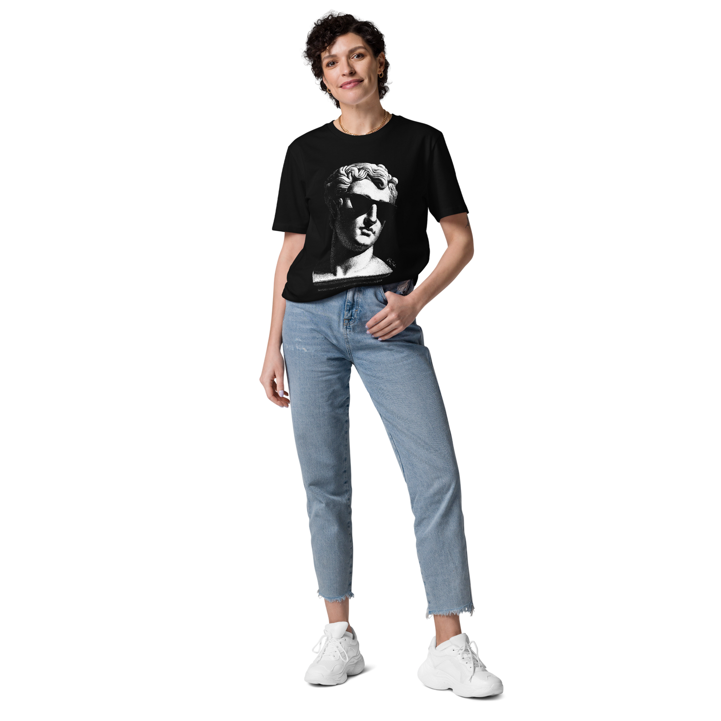 T-shirt en coton bio – Buste d'homme antique avec lunettes