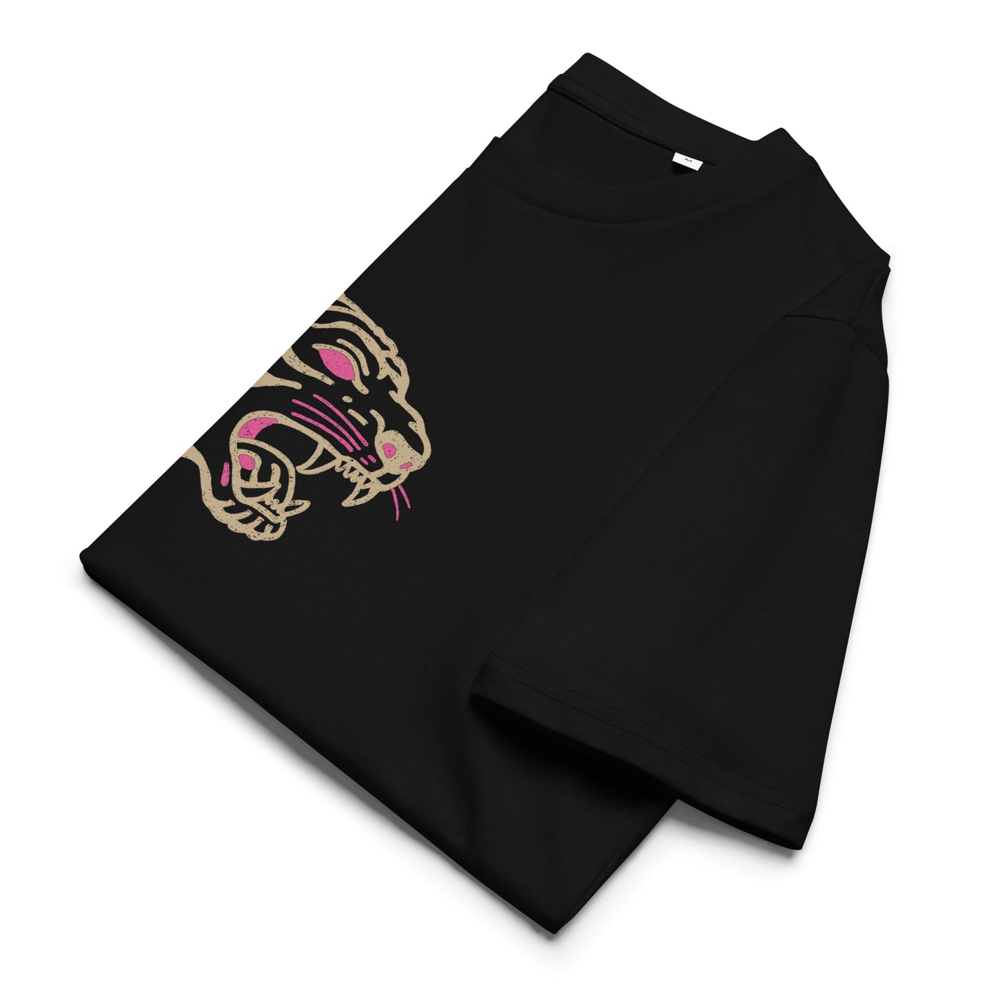 T-shirt en coton biologique - Motif tête de tigre rugissant