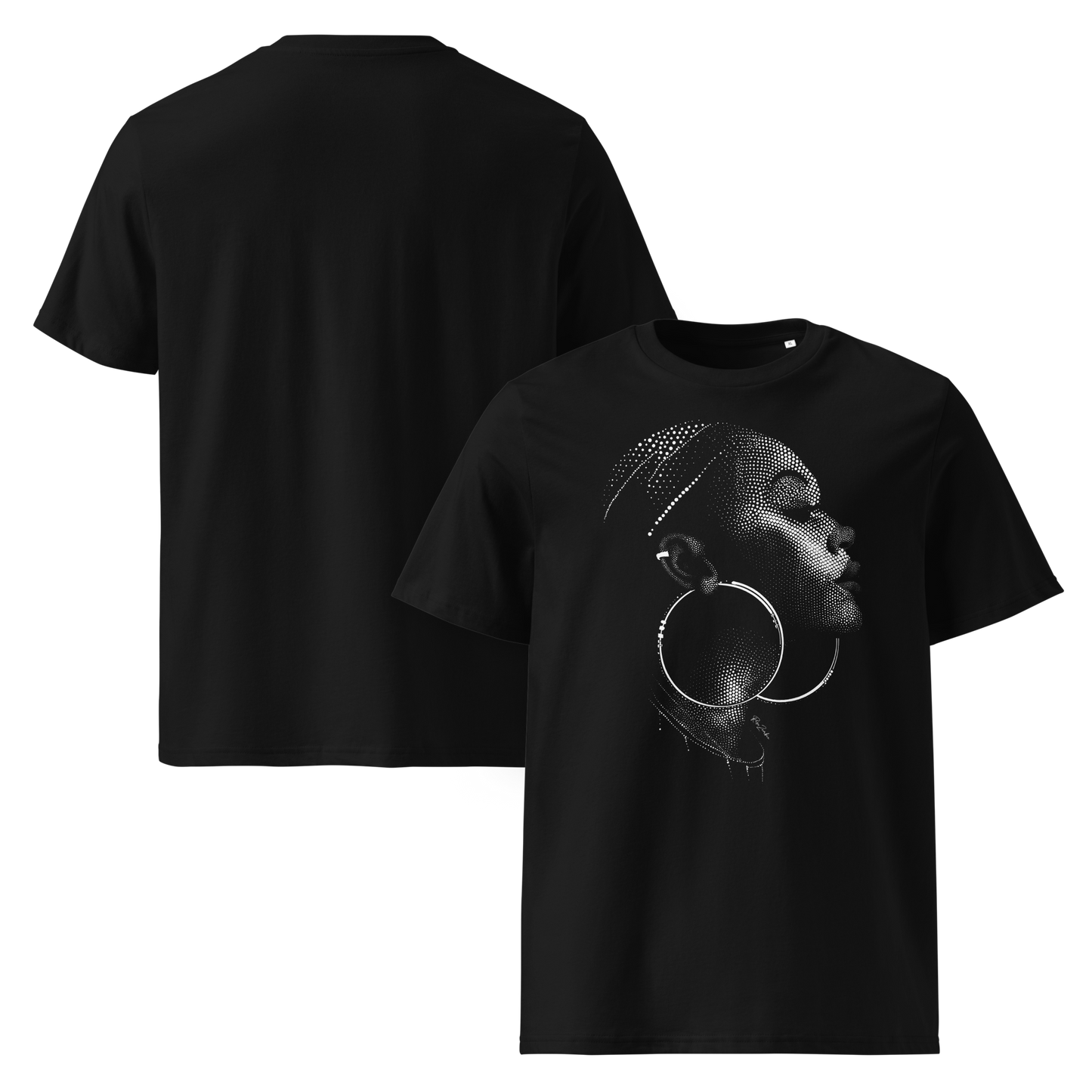 T-shirt en coton bio – Portrait artistique de femme créole