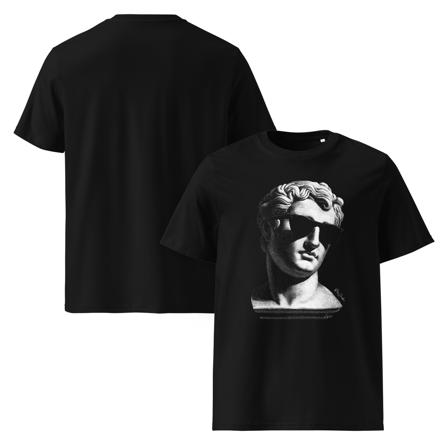 T-shirt en coton bio – Buste d'homme antique avec lunettes