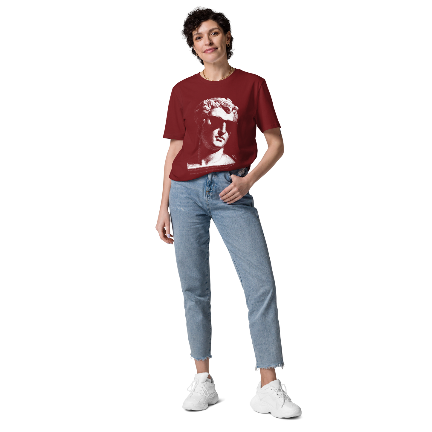 T-shirt en coton bio – Buste d'homme antique avec lunettes