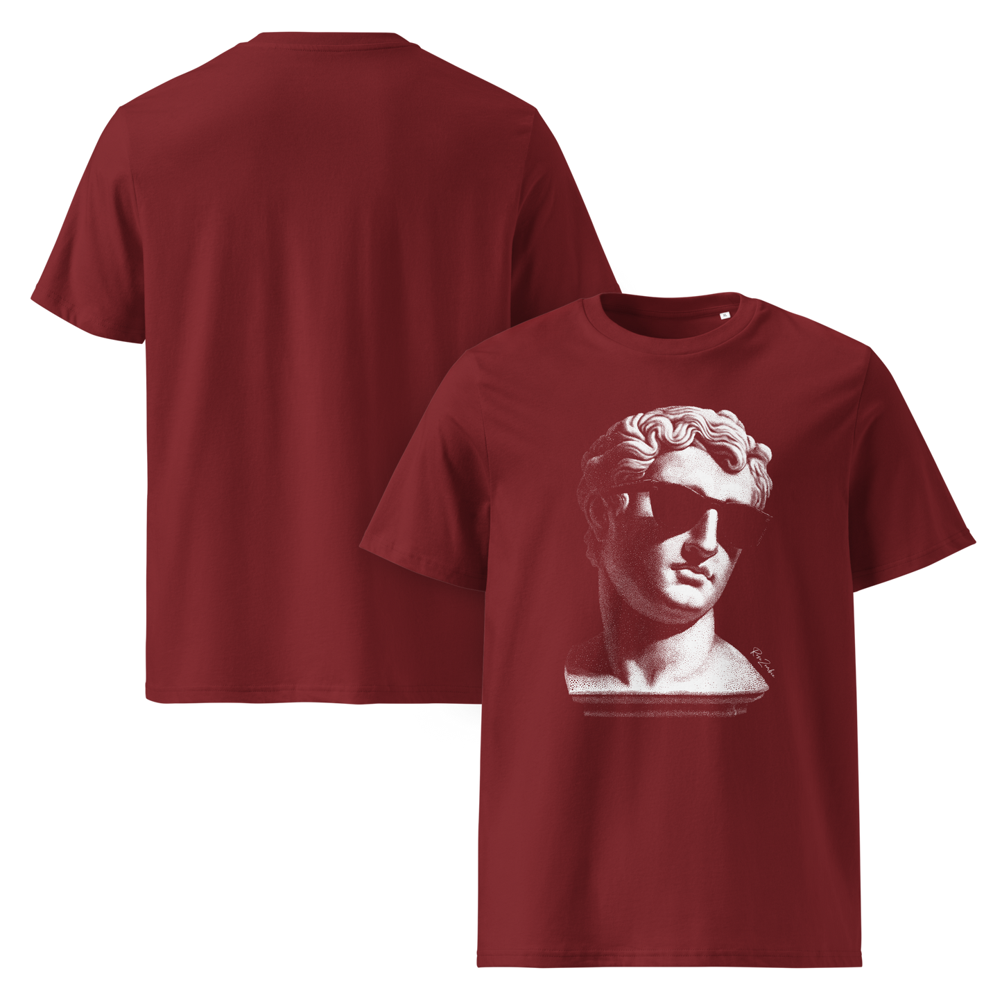 T-shirt en coton bio – Buste d'homme antique avec lunettes