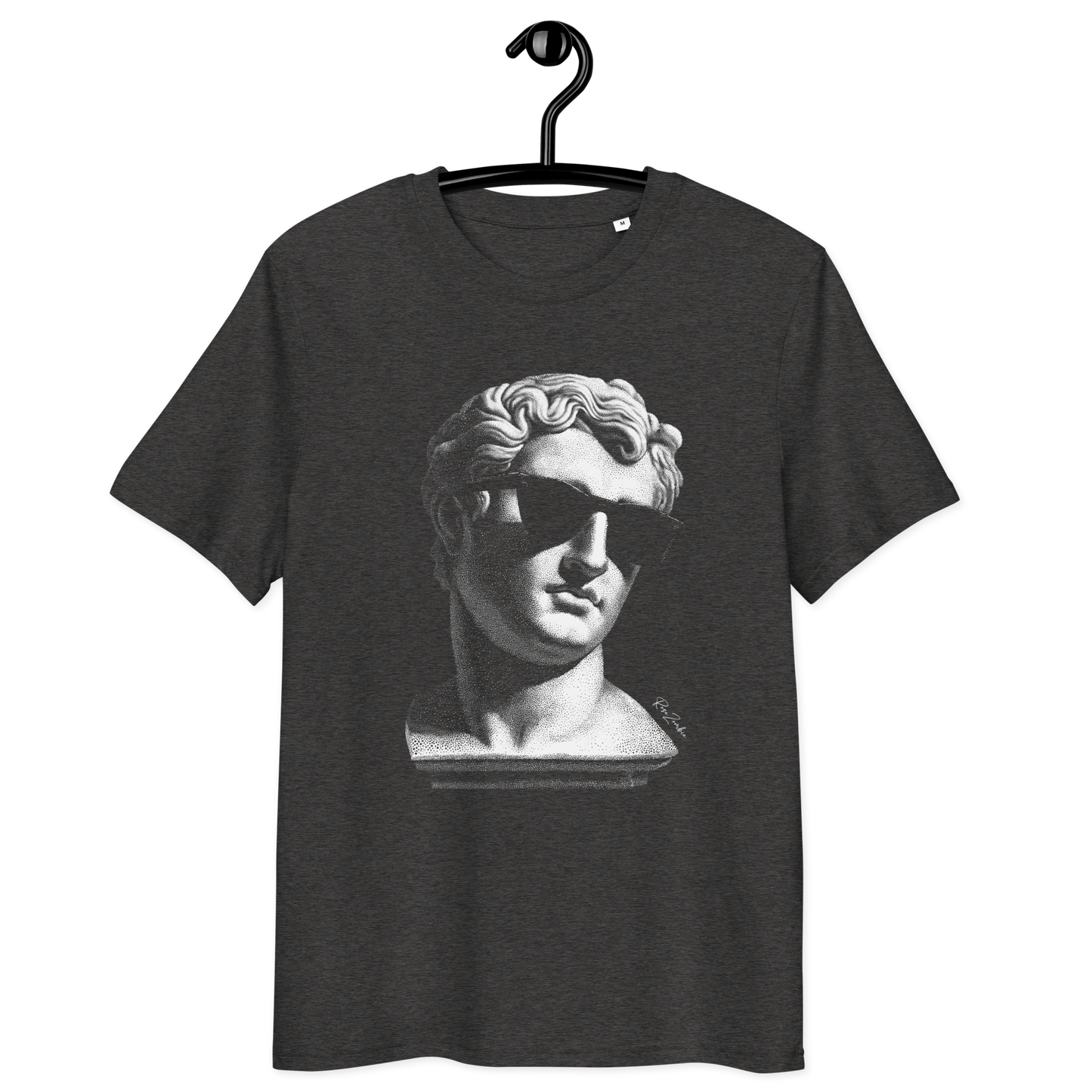 T-shirt en coton bio – Buste d'homme antique avec lunettes
