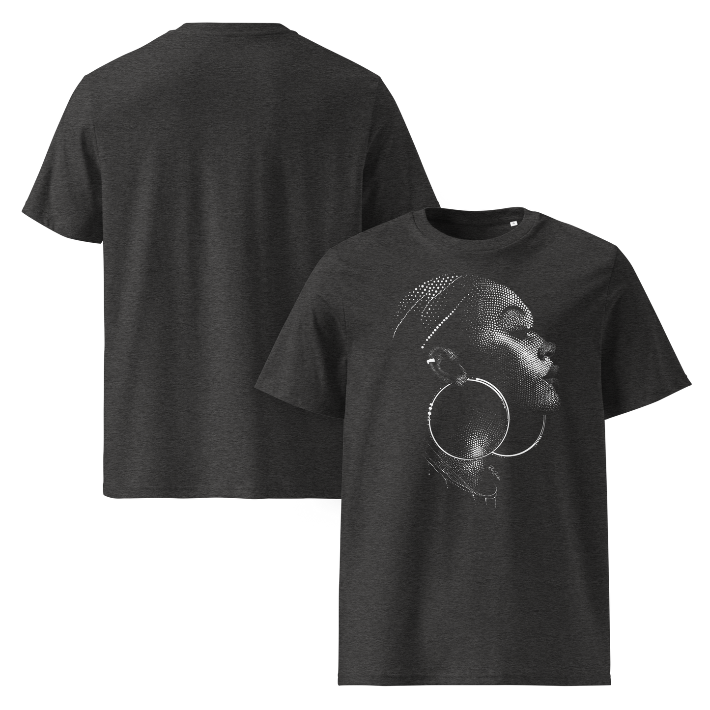 T-shirt en coton bio – Portrait artistique de femme créole