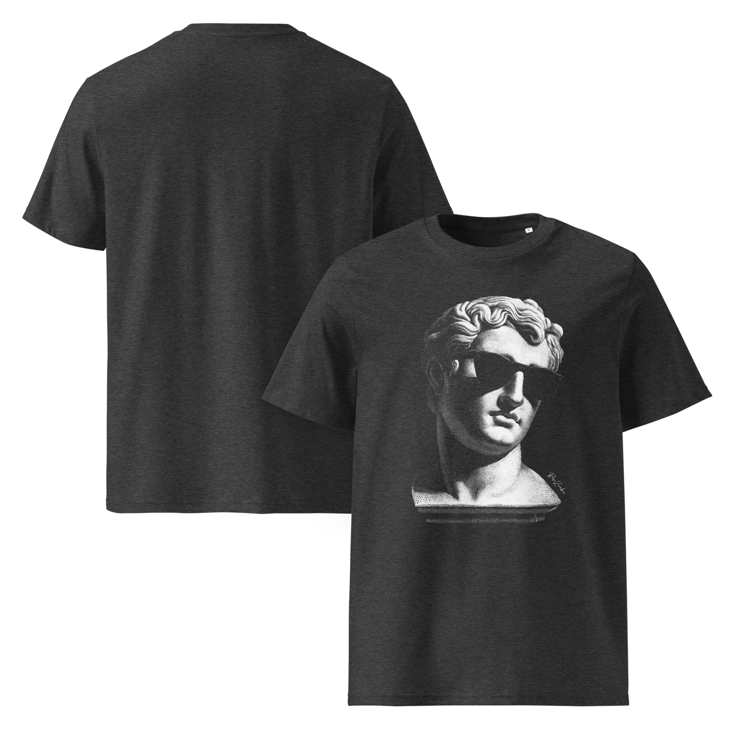 T-shirt en coton bio – Buste d'homme antique avec lunettes