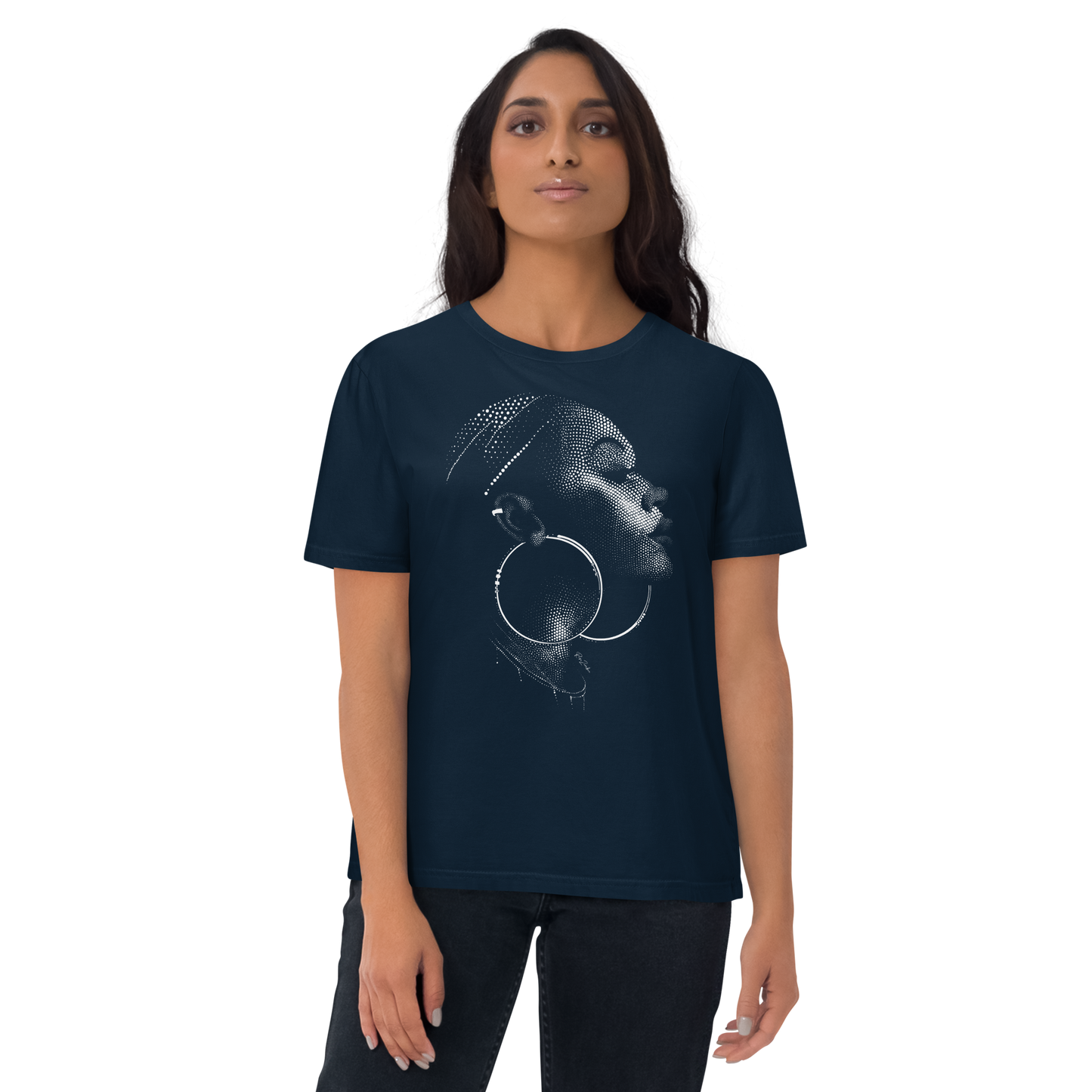 T-shirt en coton bio – Portrait artistique de femme créole