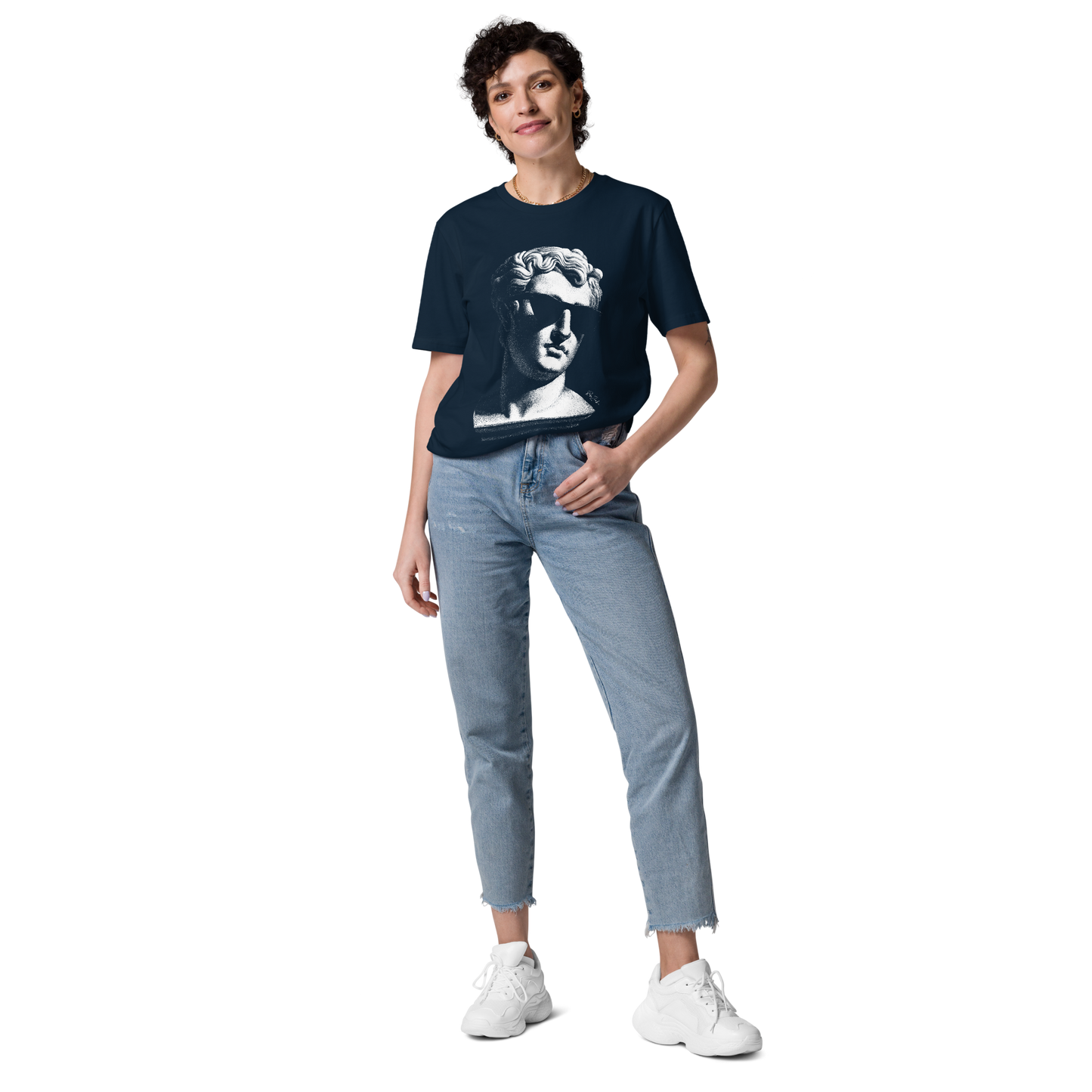 T-shirt en coton bio – Buste d'homme antique avec lunettes