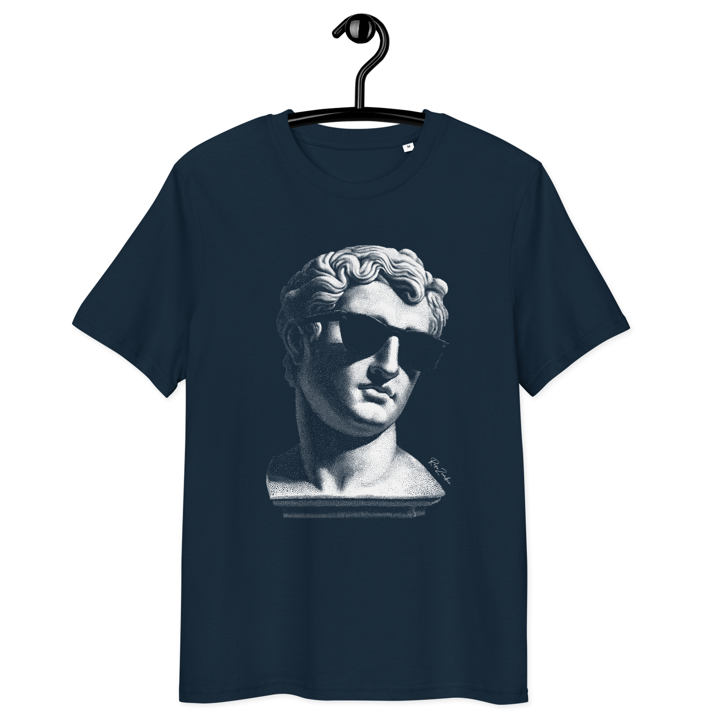 T-shirt en coton bio – Buste d'homme antique avec lunettes