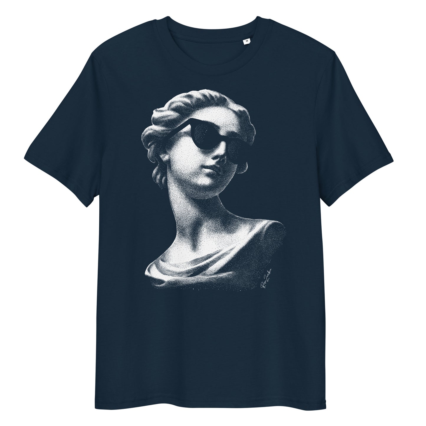T-shirt en coton bio – Buste de femme antique avec lunettes