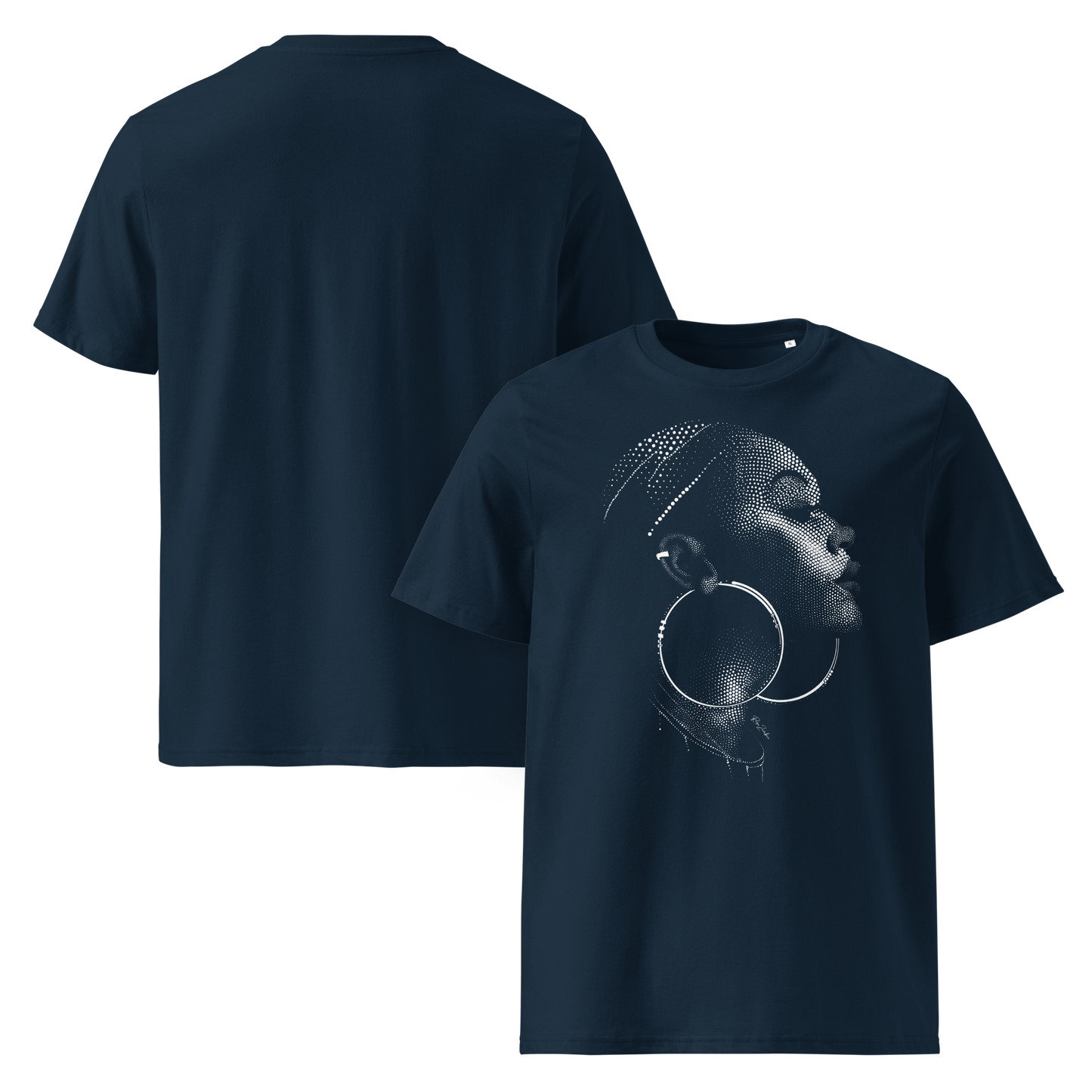 T-shirt en coton bio – Portrait artistique de femme créole