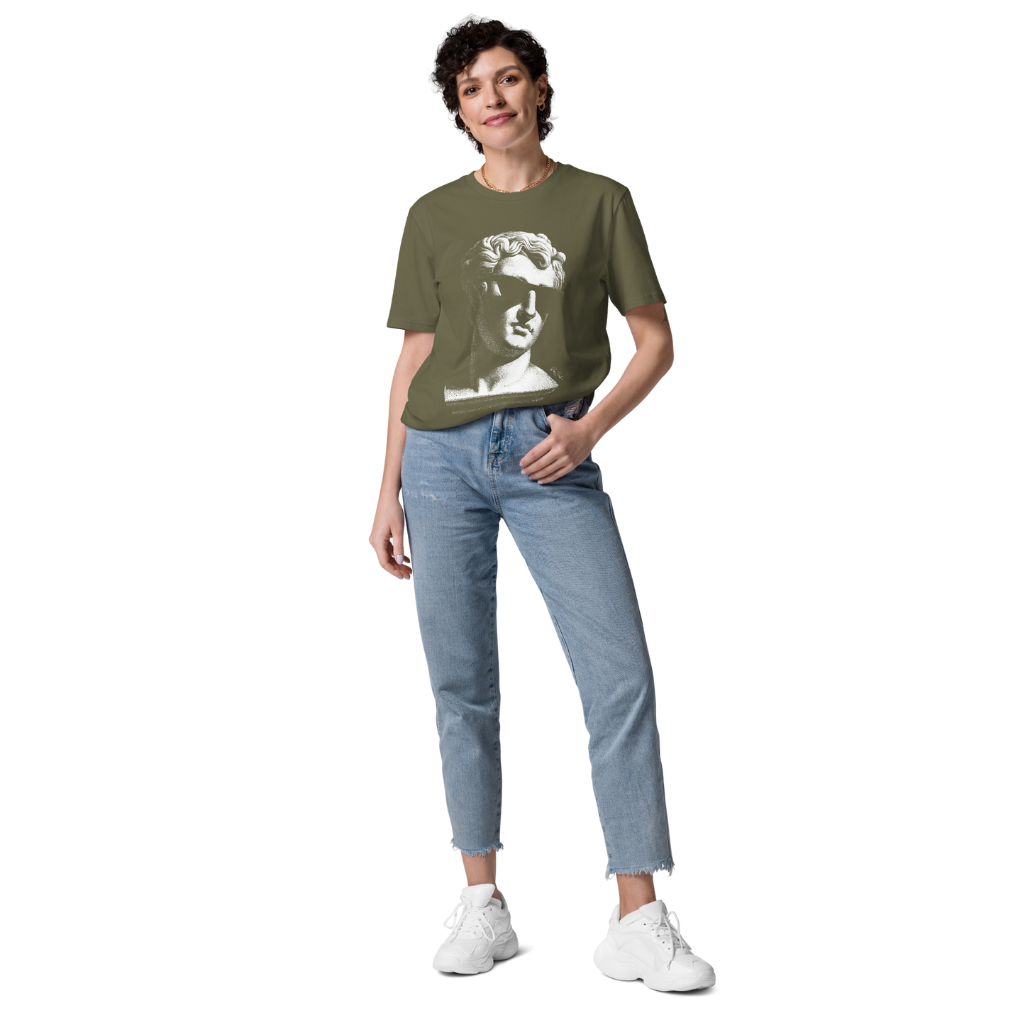 T-shirt en coton bio – Buste d'homme antique avec lunettes