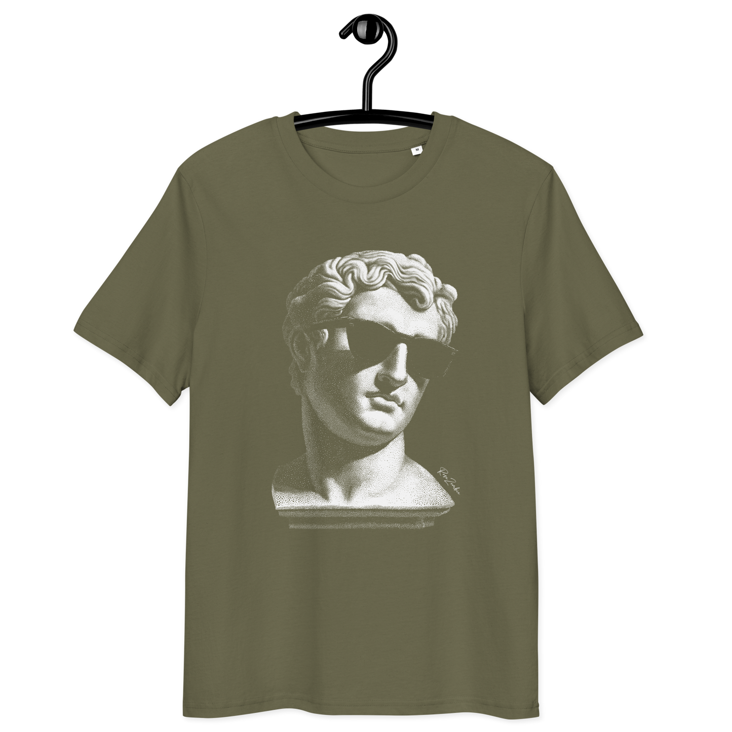 T-shirt en coton bio – Buste d'homme antique avec lunettes