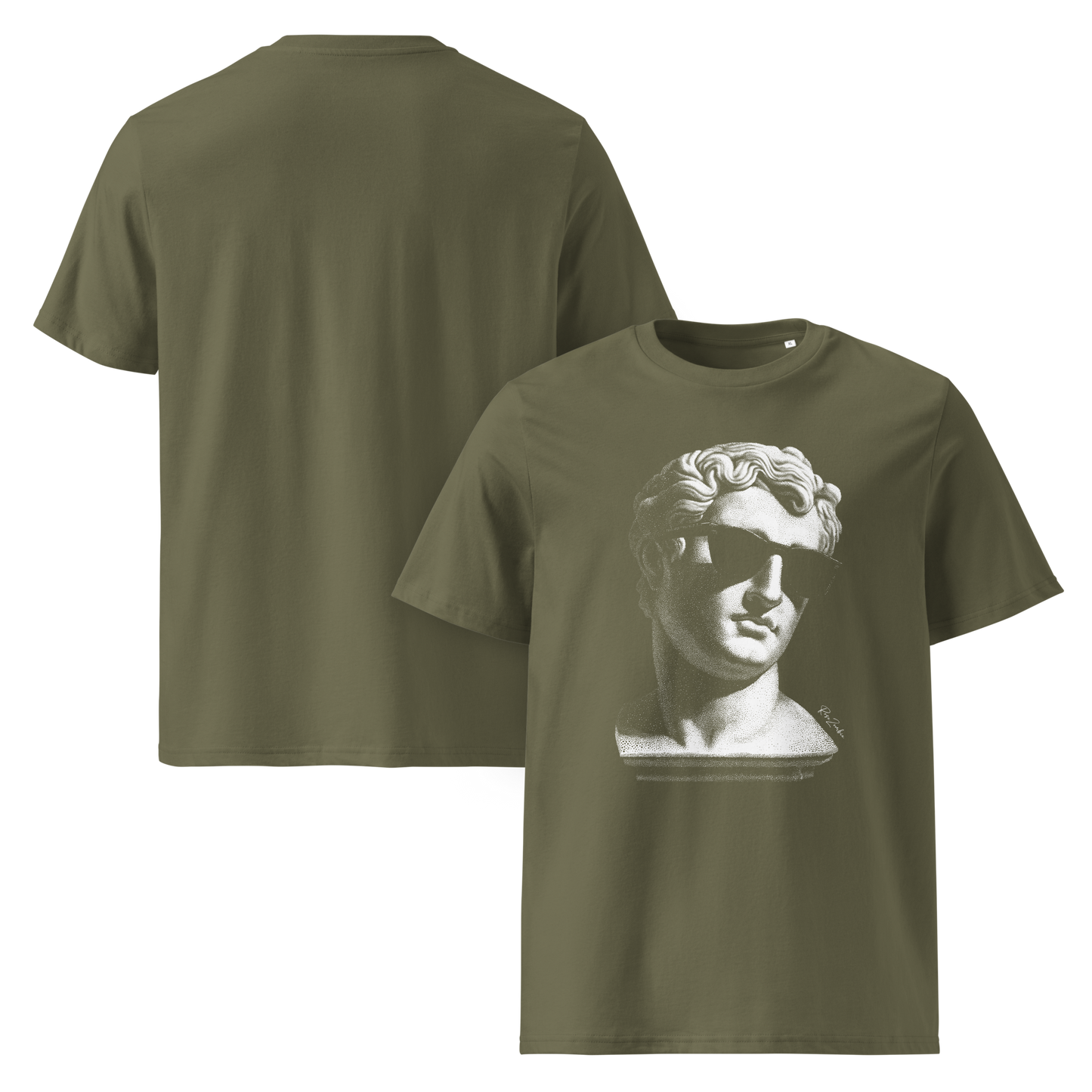 T-shirt en coton bio – Buste d'homme antique avec lunettes