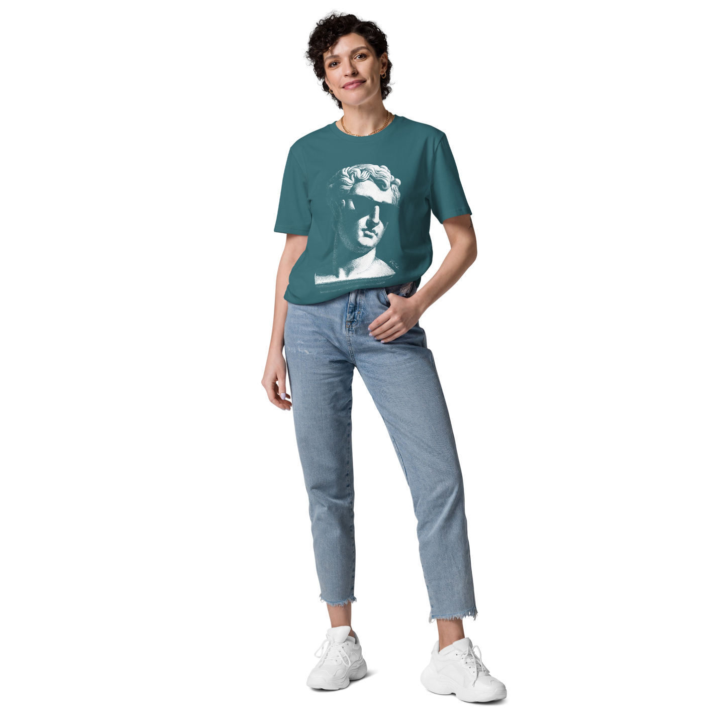 T-shirt en coton bio – Buste d'homme antique avec lunettes