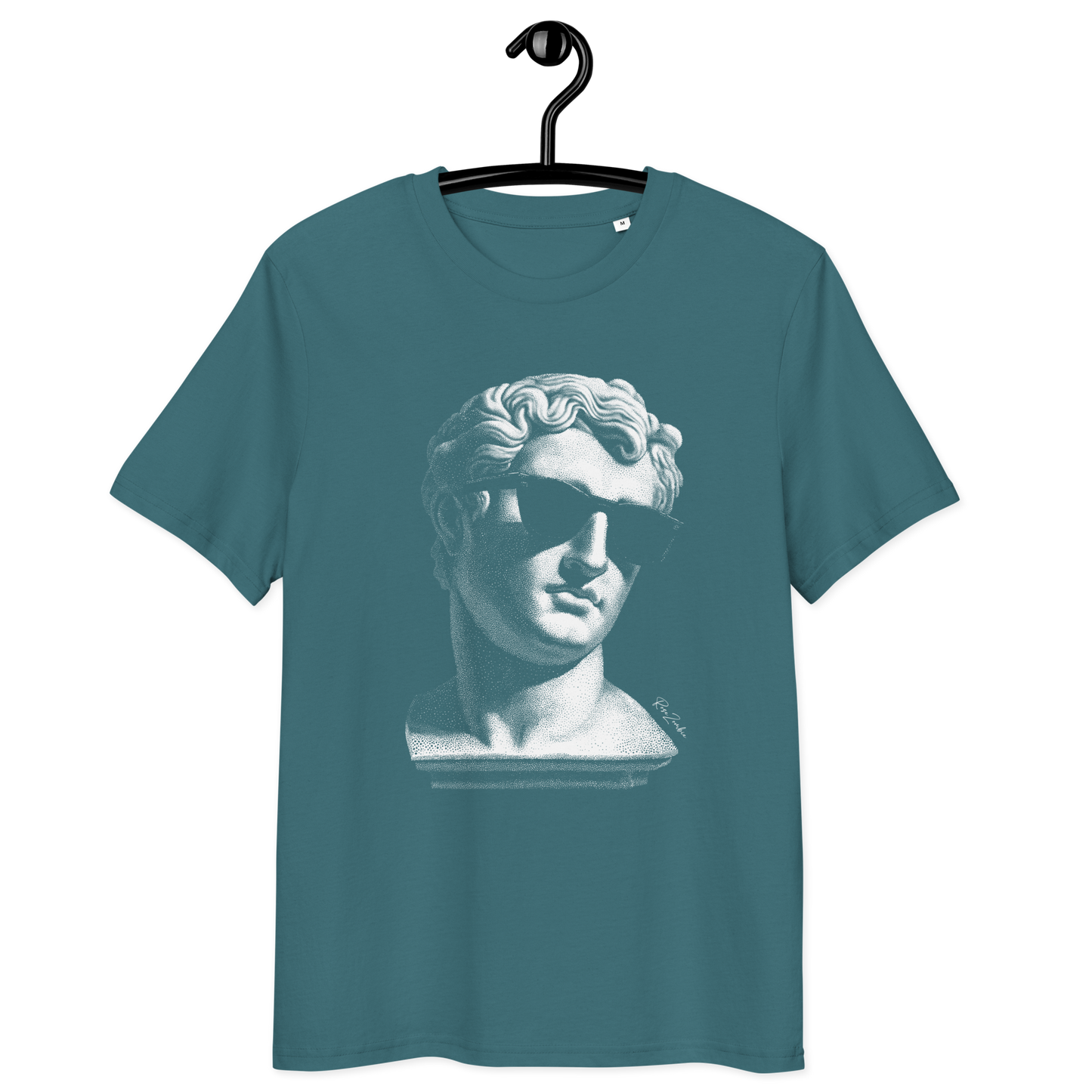 T-shirt en coton bio – Buste d'homme antique avec lunettes