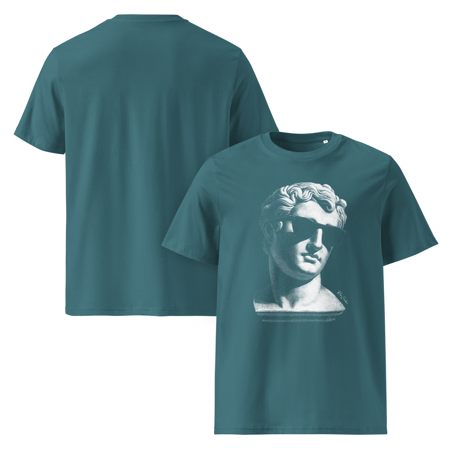 T-shirt en coton bio – Buste d'homme antique avec lunettes