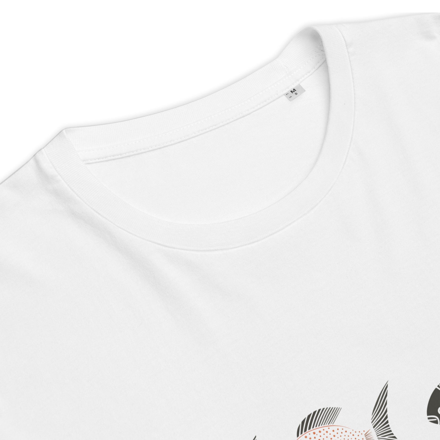 T-shirt en coton biologique - Motif de poisson - rose zombie