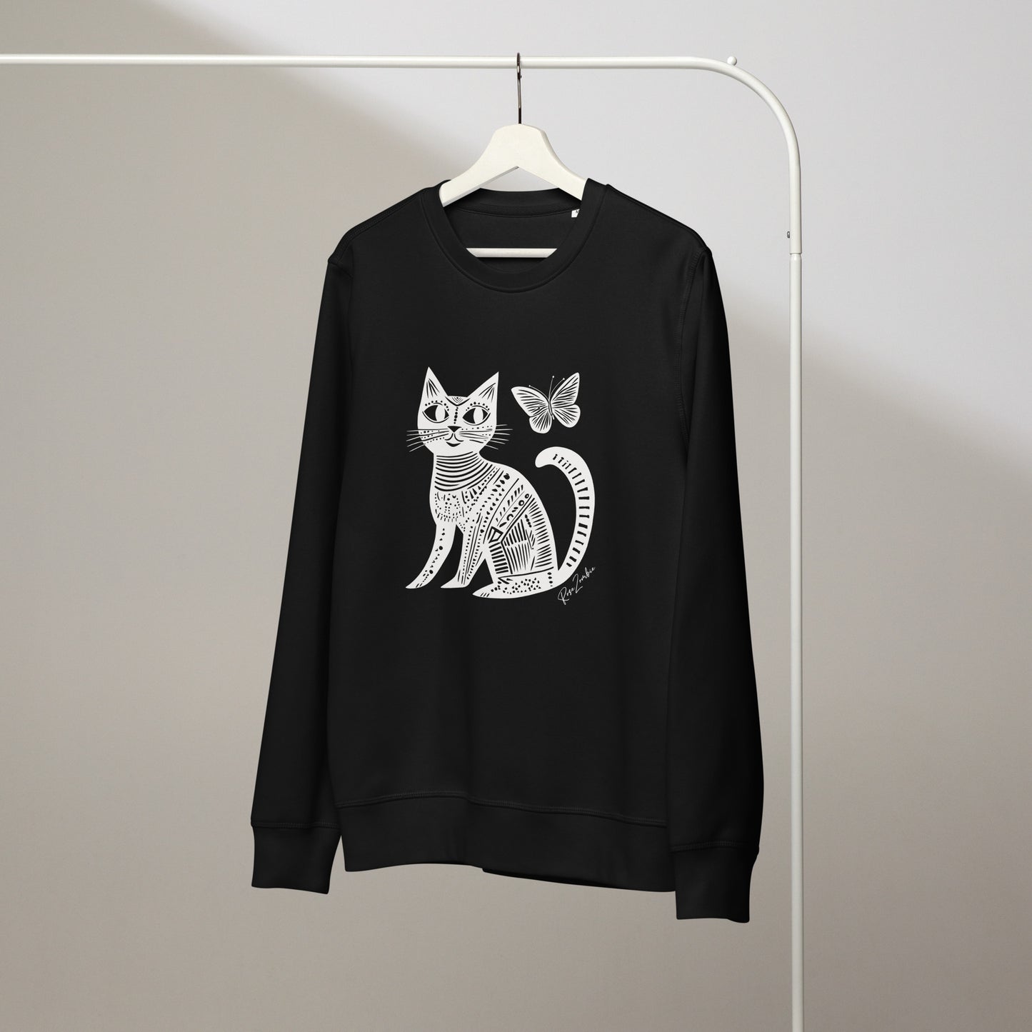 Pull en coton stylé en coton bio - Imprimé de chat écologique